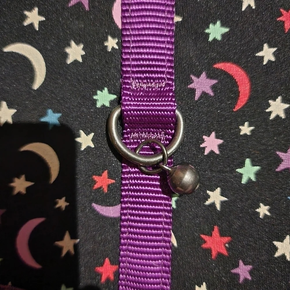NWT Thrills & Chills Cat Comfort Harness & Leash Celestial Moons Stars Halloween